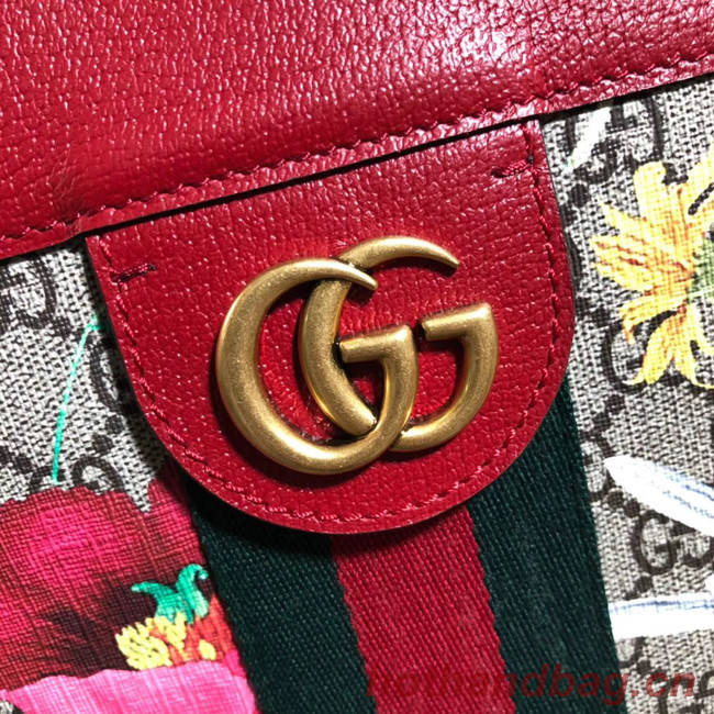 Gucci Ophidia series GG flower medium shopping bag 547947 red