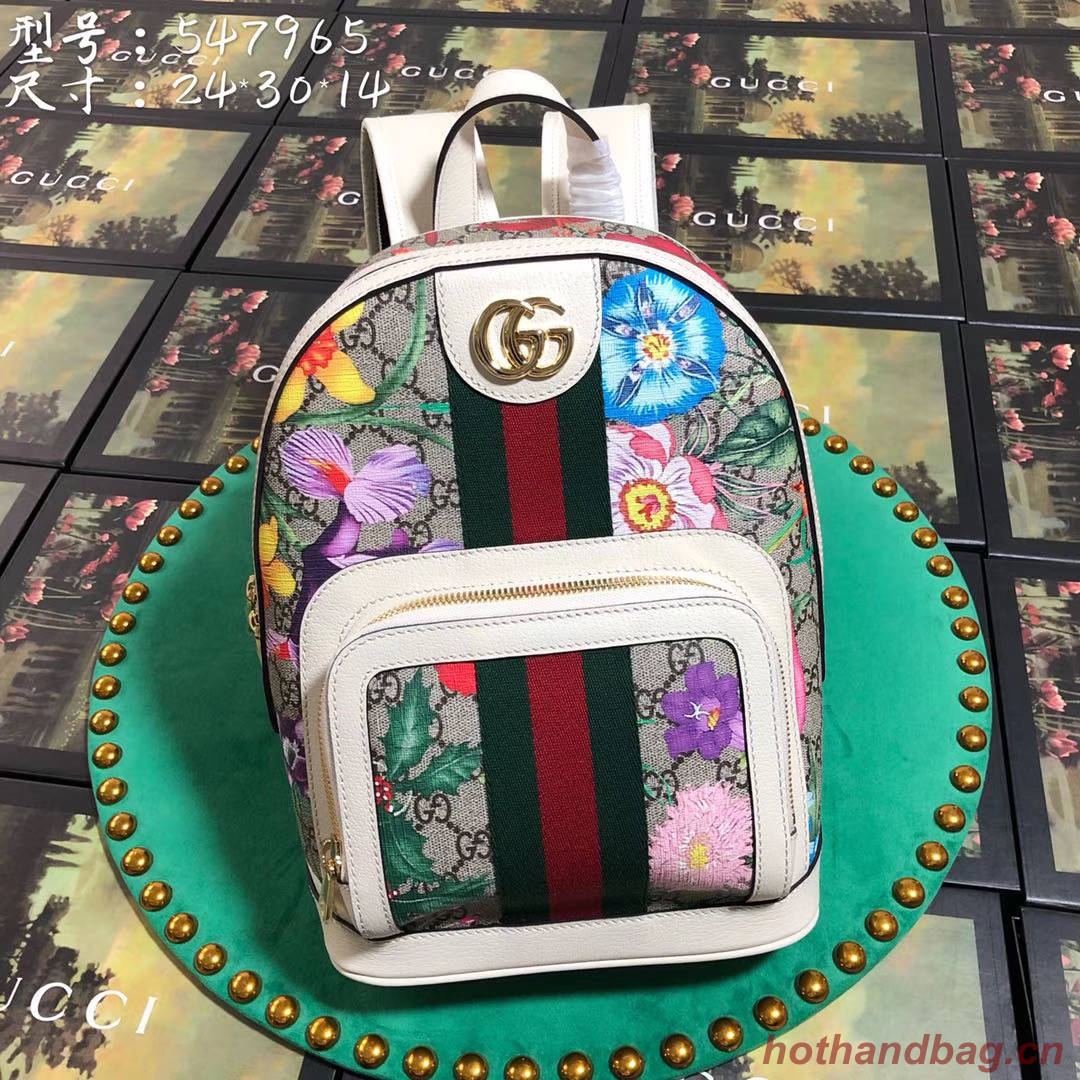 Gucci Ophidia series GG flower small backpack 547965 white