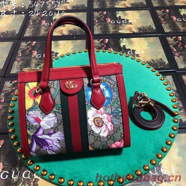 Gucci Ophidia small GG tote bag 547551 red