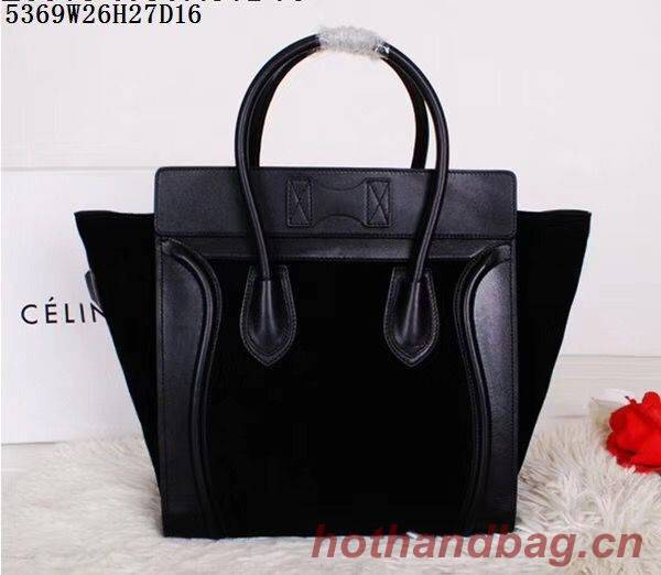 Celine Luggage Micro Tote Bag Original Suede Leather CL5369 Black