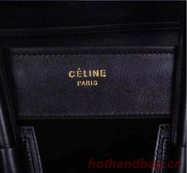 Celine Luggage Micro Tote Bag Original Suede Leather CL5369 Black