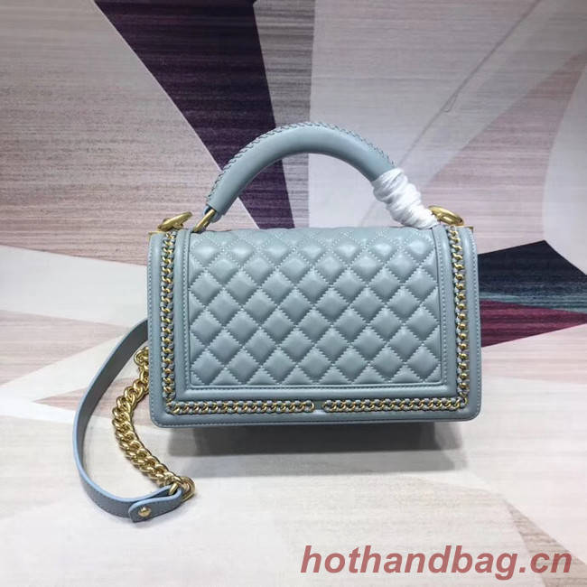 Chanel Leboy Original Calfskin leather Shoulder Bag H67086 light blue & gold -Tone Metal