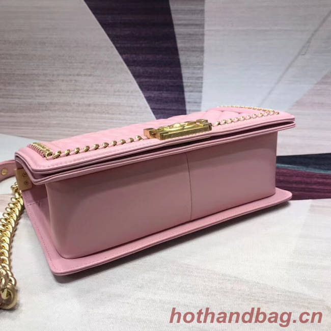 Chanel Leboy Original leather Shoulder Bag H67086 pink & gold -Tone Metal