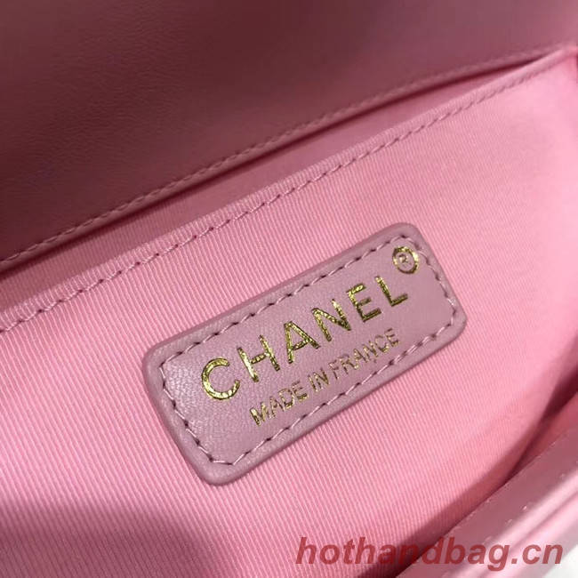 Chanel Leboy Original leather Shoulder Bag V67086 pink & gold -Tone Metal