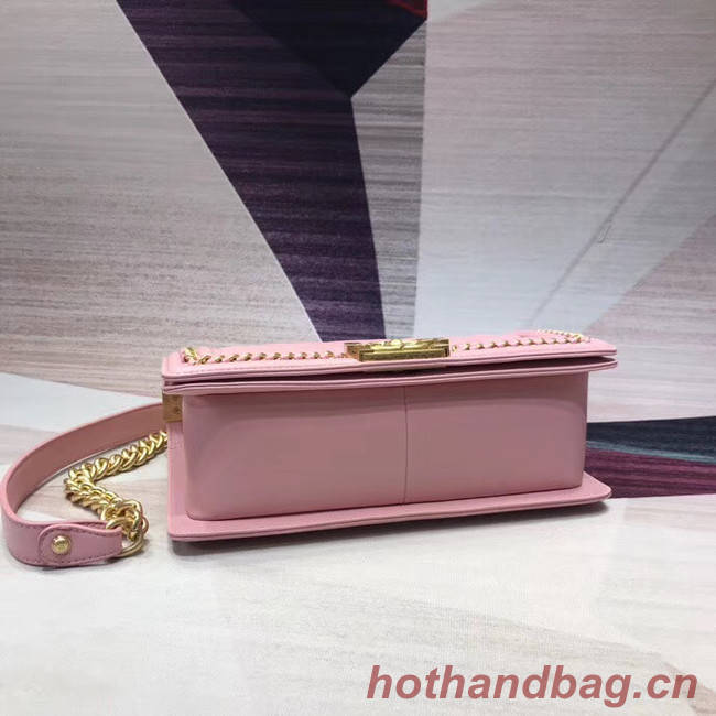 Chanel Leboy Original leather Shoulder Bag V67086 pink & gold -Tone Metal