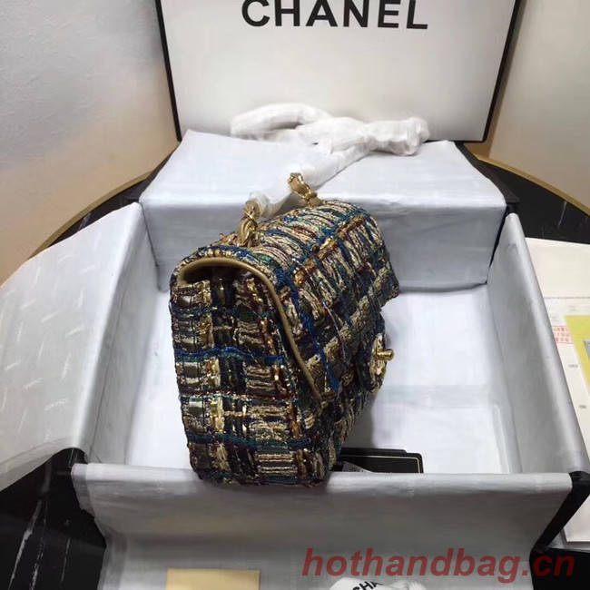 CHANEL Tweed Calfskin -Tone & Gold-Tone Metal AS1116 gold