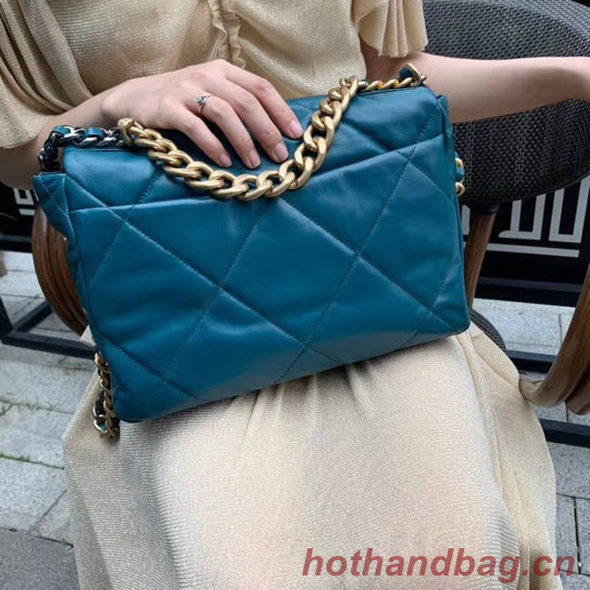 Chanel 19 flap bag AS1161 blue