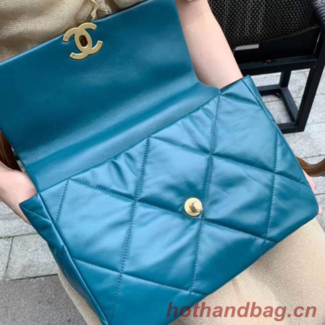 Chanel 19 flap bag AS1161 blue