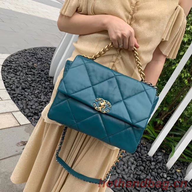 Chanel 19 flap bag AS1161 blue