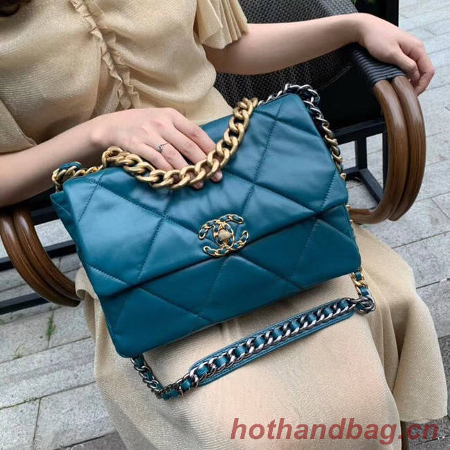 Chanel 19 flap bag AS1161 blue