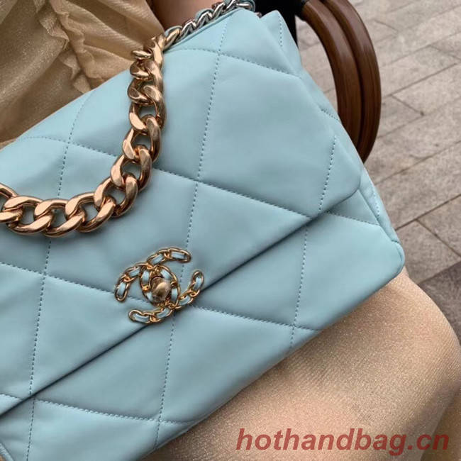 Chanel 19 flap bag AS1161 light blue