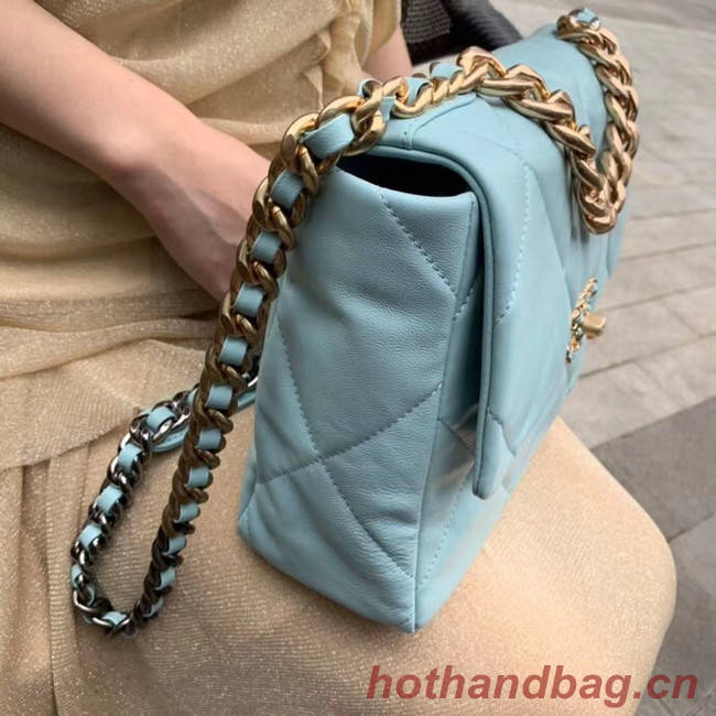 Chanel 19 flap bag AS1161 light blue