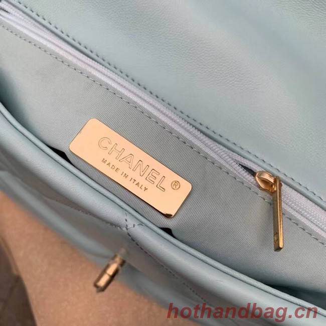 Chanel 19 flap bag AS1161 light blue