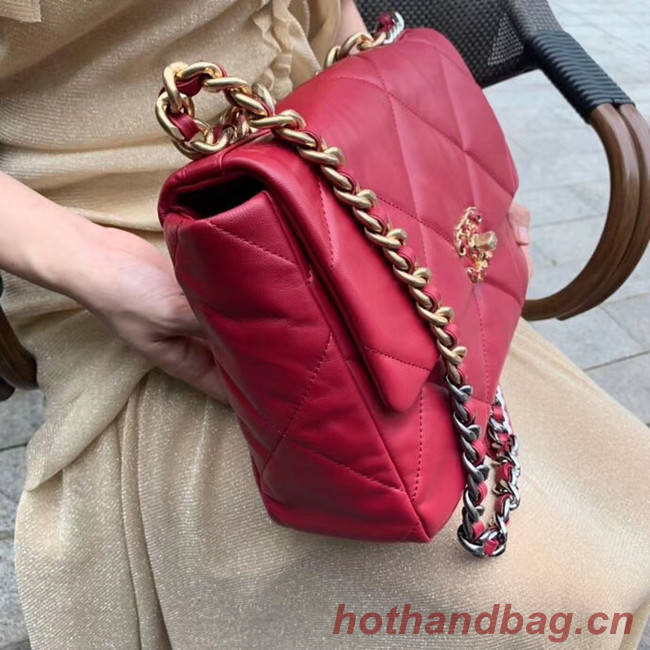 Chanel 19 flap bag AS1161 red