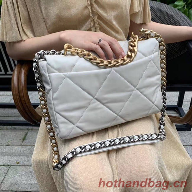 Chanel 19 flap bag AS1161 white