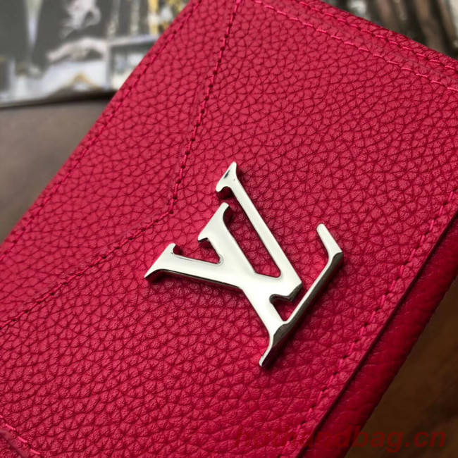 Louis vuitton original LOCKME CARD HOLDER M68555 Hot Pink