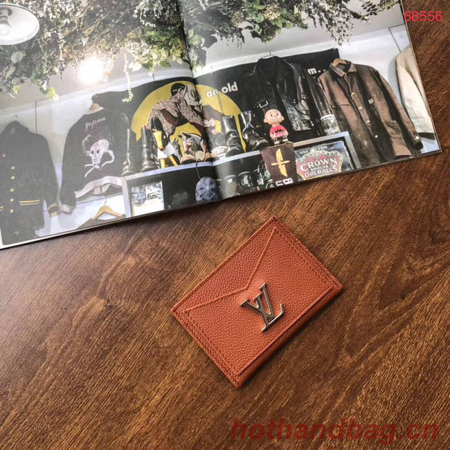 Louis vuitton original LOCKME CARD HOLDER M68555 brown