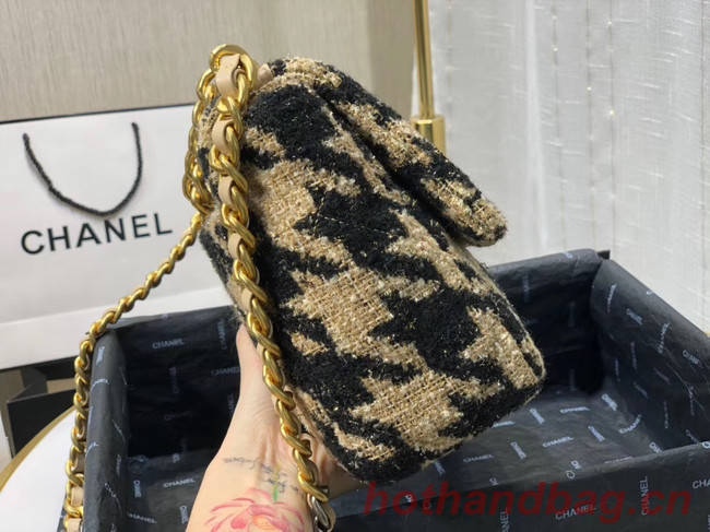 CHANEL 19 Flap Bag AS1160 Black&apricot