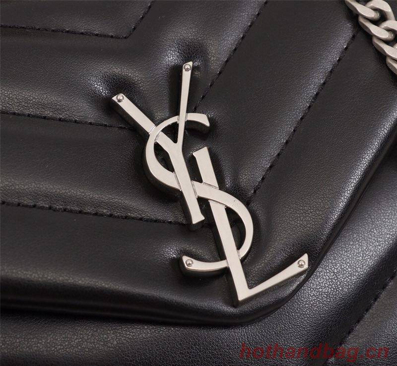 Yves Saint Laurent Calfskin Leather Tote Bag 464678 Black 