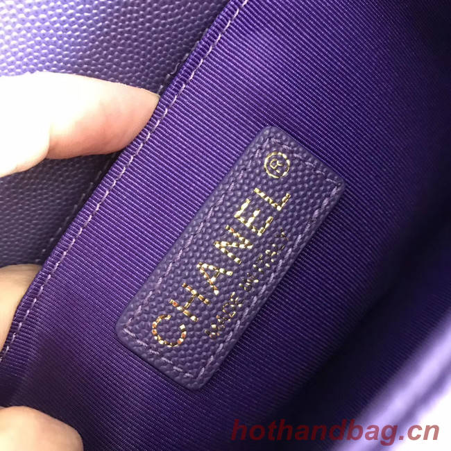 Boy chanel handbag A67086 purple