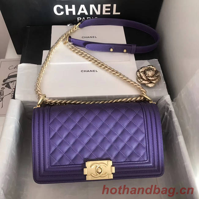 Boy chanel handbag A67086 purple