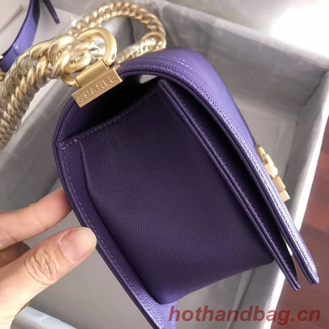 Boy chanel handbag V67086 purple