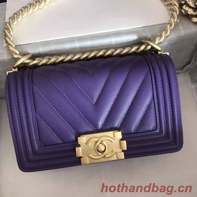 Small boy chanel handbag V67085 purple