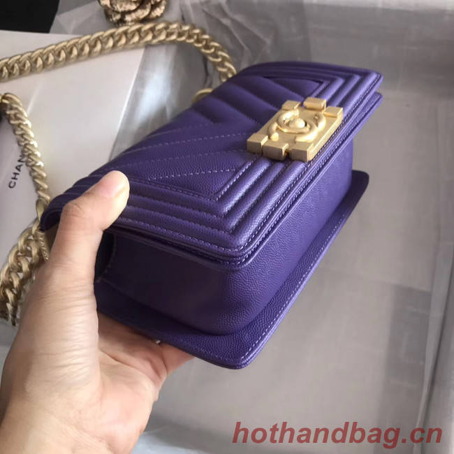 Small boy chanel handbag V67085 purple