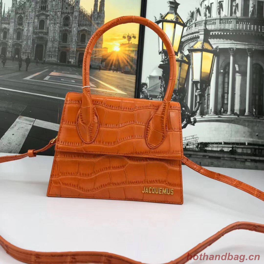 Jacquemus Original Leather Mini Top Handle Bag J8088 Orange