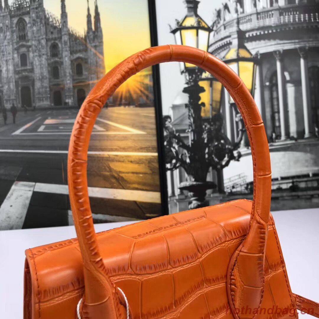 Jacquemus Original Leather Mini Top Handle Bag J8088 Orange