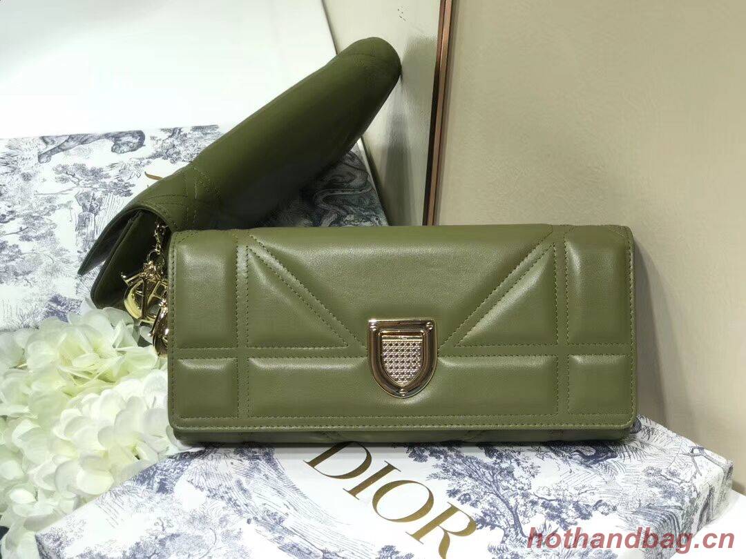 DIOR CLUTCH gold-tone metal C1040A green