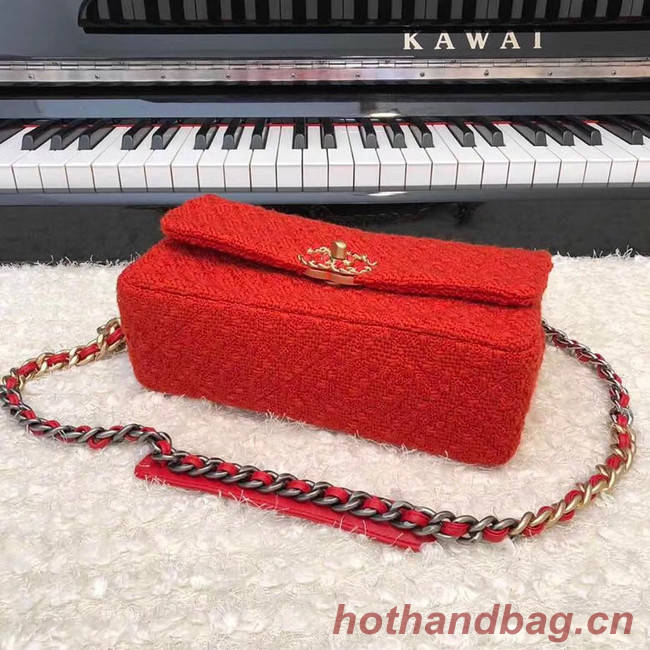 CHANEL 19 Flap Bag AS1160 red