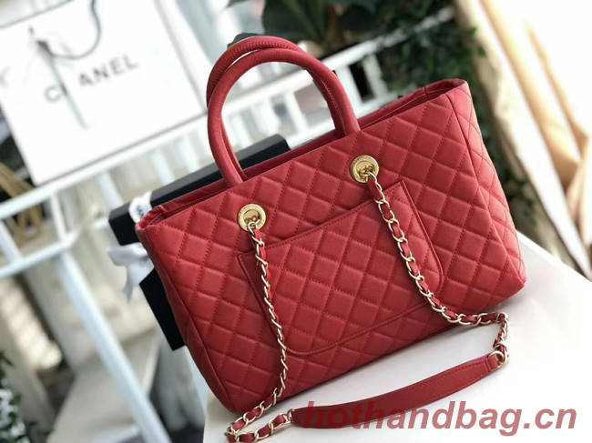 Chanel Original large shopping bag Grained Calfskin A93525 red