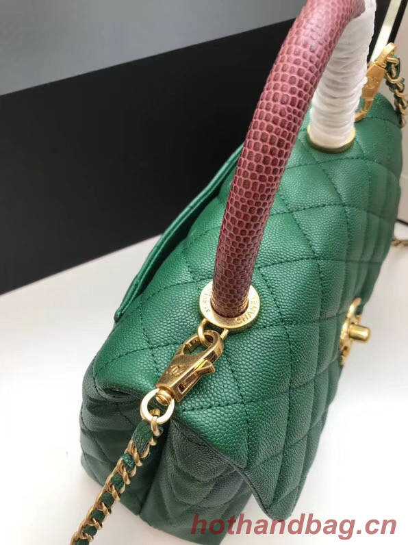 Chanel Small Flap Bag with Top Handle A92990 green