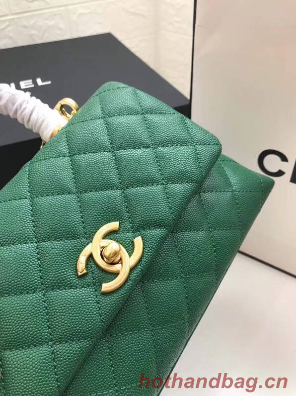 Chanel Small Flap Bag with Top Handle A92990 green