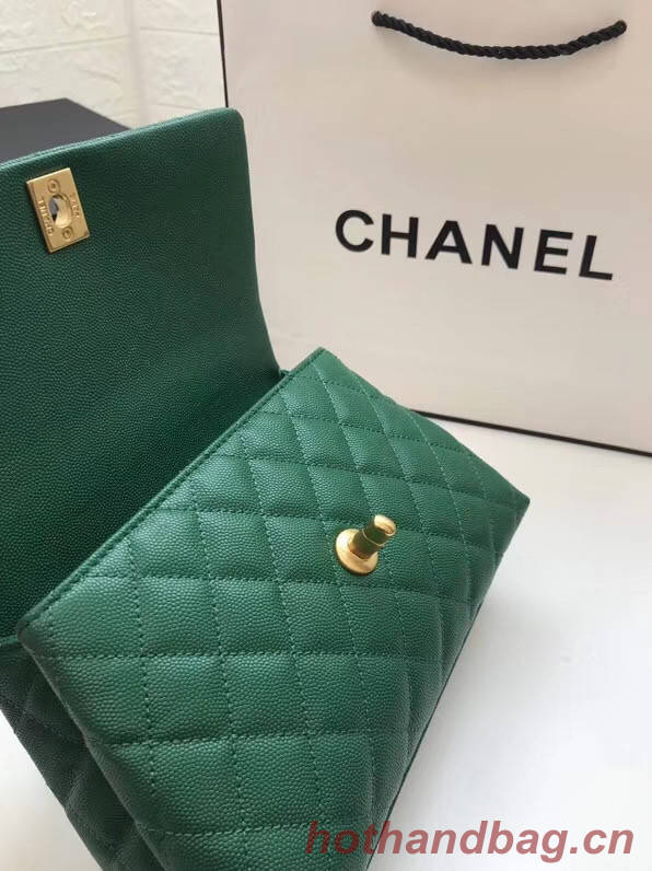 Chanel Small Flap Bag with Top Handle A92990 green