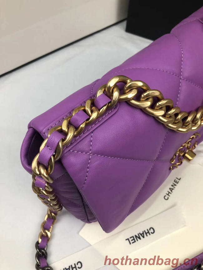 CHANEL 19 Flap Bag AS1160 purple