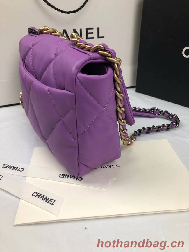 CHANEL 19 Flap Bag AS1160 purple