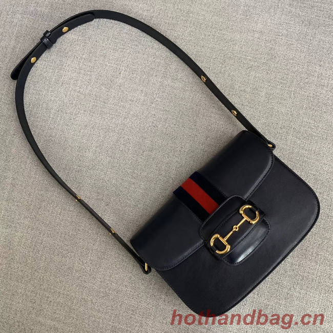 Gucci 1955 textured leather shoulder bag 602204 black