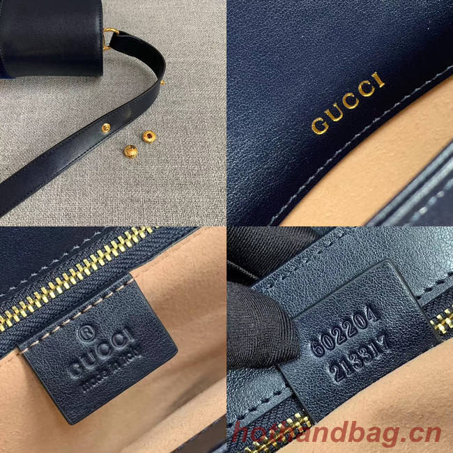 Gucci 1955 textured leather shoulder bag 602204 black