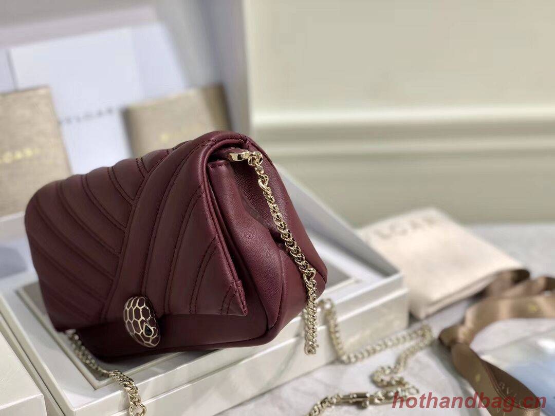 BVLGARI Shoulder Bag Calfskin Leather B288760 Burgundy