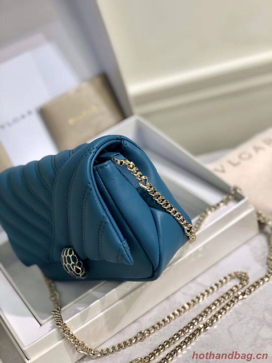 BVLGARI Shoulder Bag Calfskin Leather B288760 blue