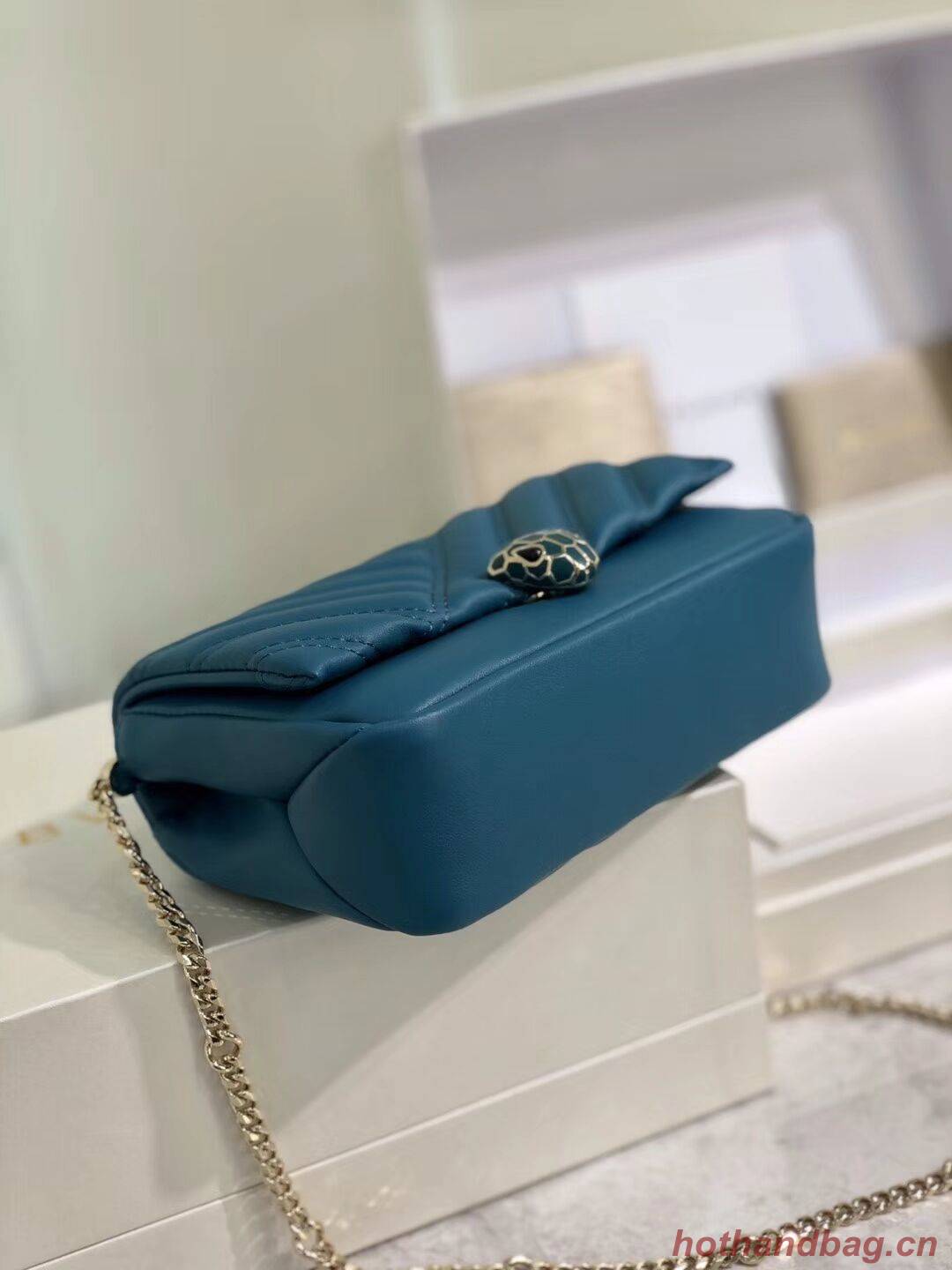 BVLGARI Shoulder Bag Calfskin Leather B288760 blue