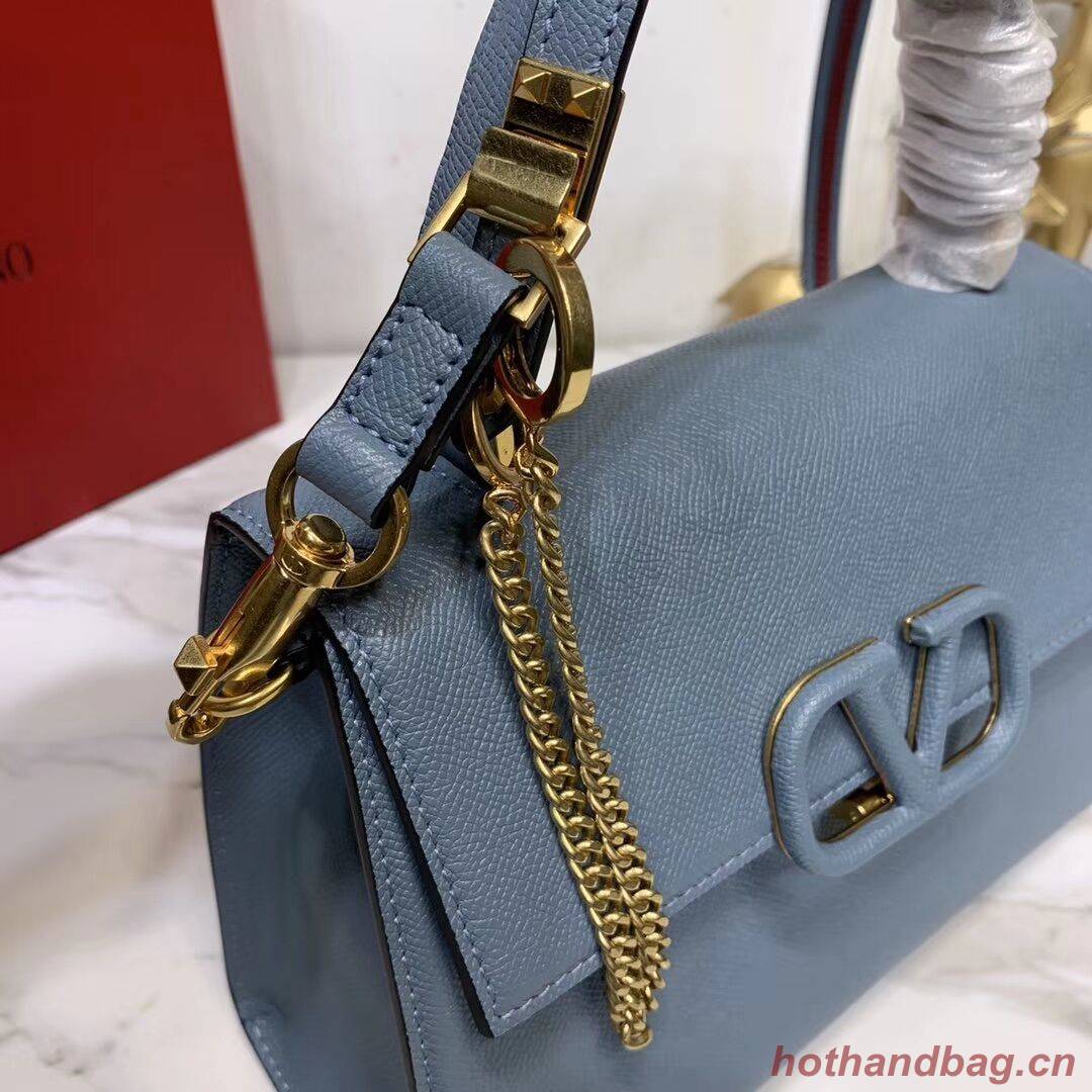 VALENTINO Origianl leather Tote Bag V0025 blue