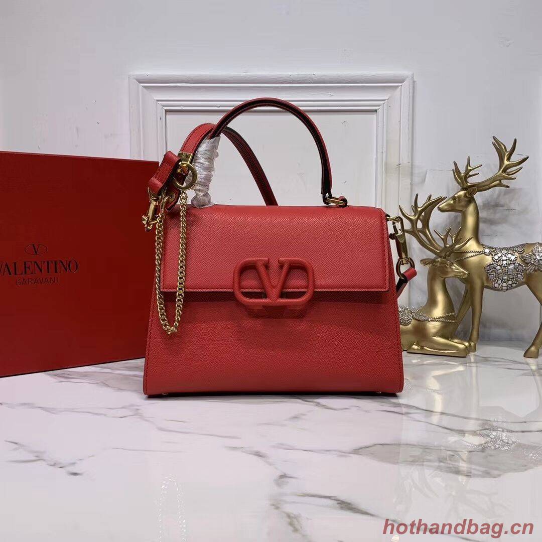 VALENTINO Origianl leather Tote Bag V0025 red