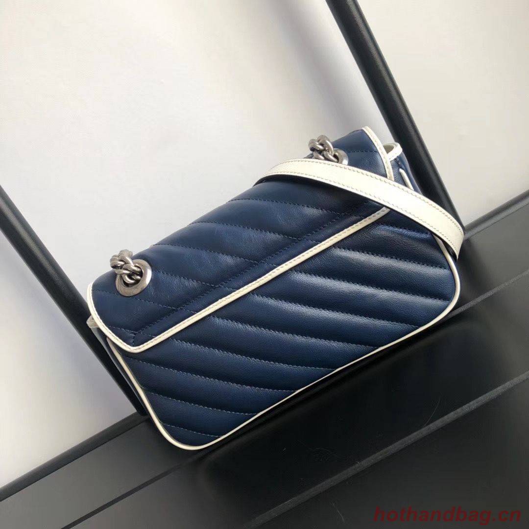 Gucci GG Marmont small shoulder bag 446744 Navy