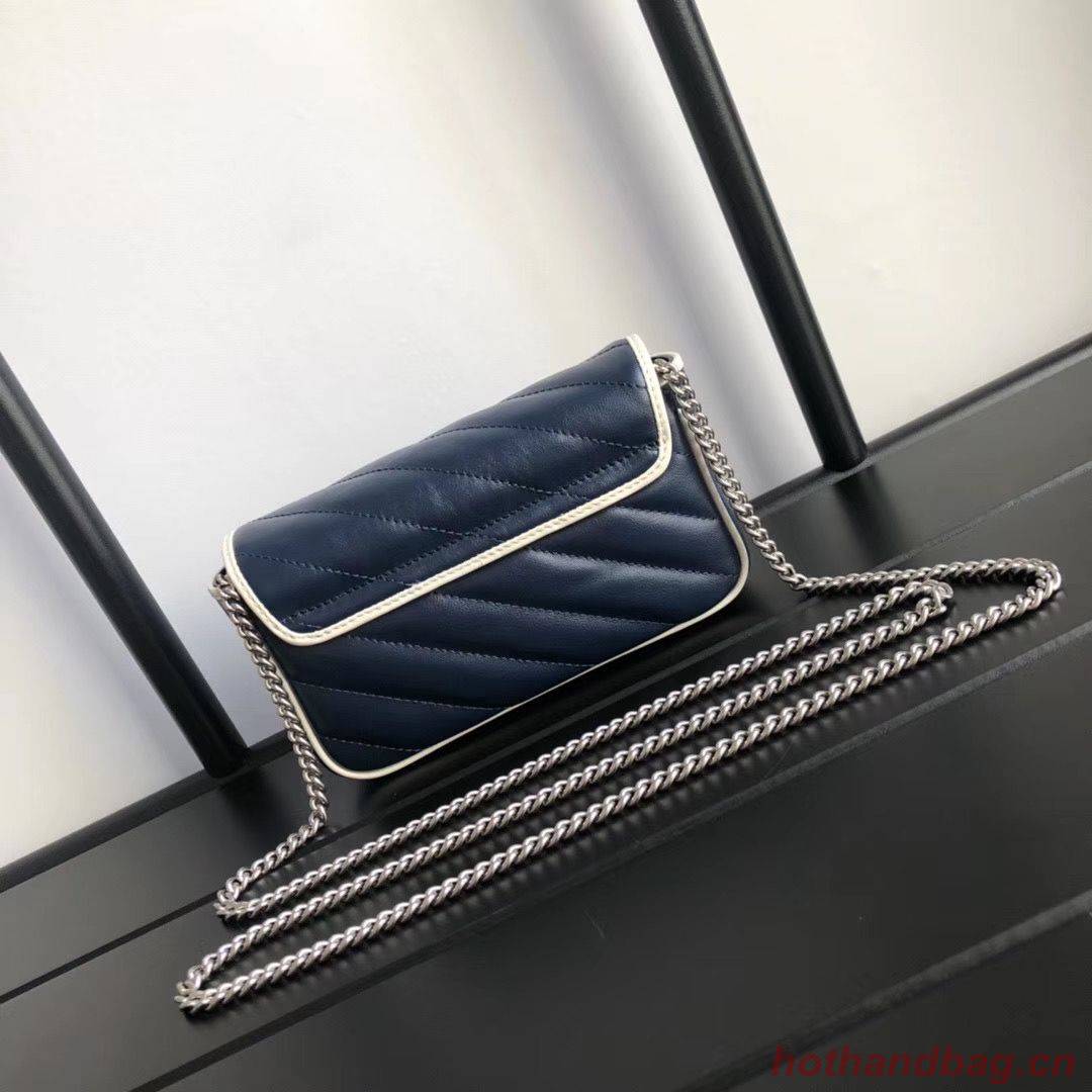 Gucci GG Marmont super mini bag 574969 Navy