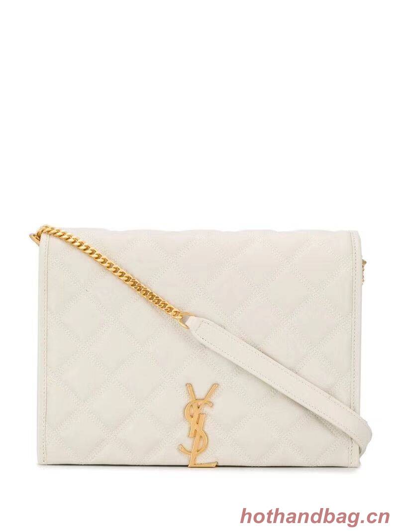 SAINT LAURENT leather shoulder bag Y579607 white