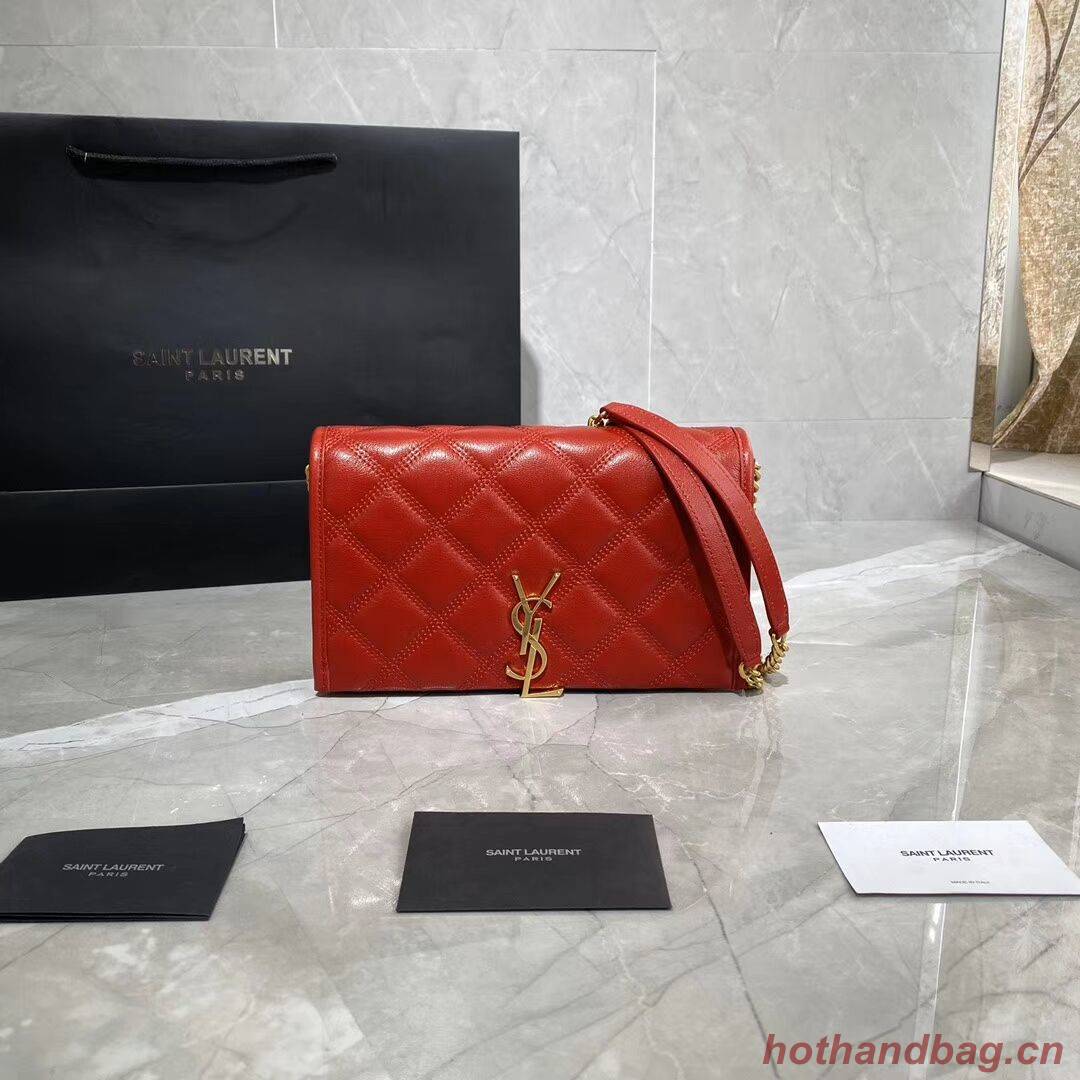 SAINT LAURENT leather shoulder bag Y585031 red