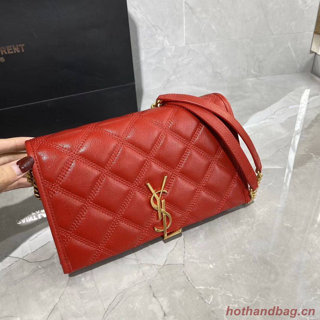 SAINT LAURENT leather shoulder bag Y585031 red